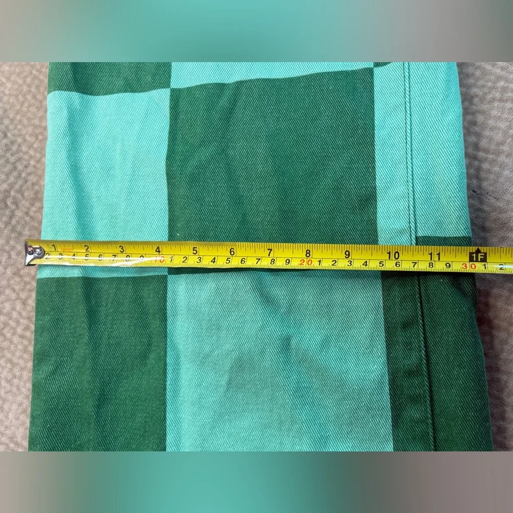 PrettyLittleThing Green and Mint Checkered Baggy boyfriend Pants new with tag - Picture 4 of 9